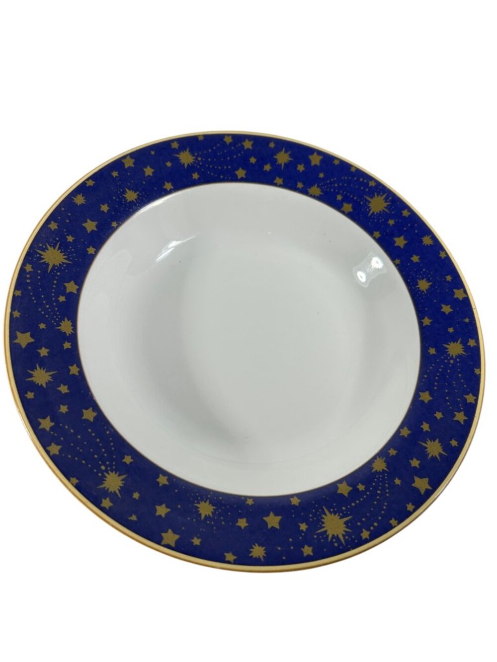 Vtg Sakura Tabletrendz Lumina Blue White Gold Shooting Stars Celestial Soup Bowl
